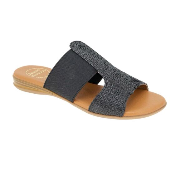NWT Andre Assous “Nora” slide sandal in black Size 9 - Picture 1 of 6